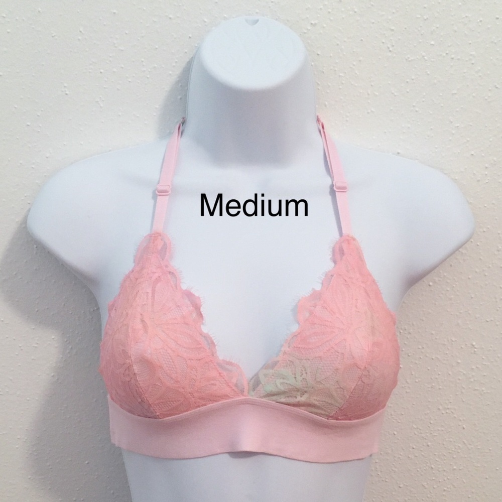 Victoria’s Secret PINK Date Triangle Floral Lace Racerback Bralette